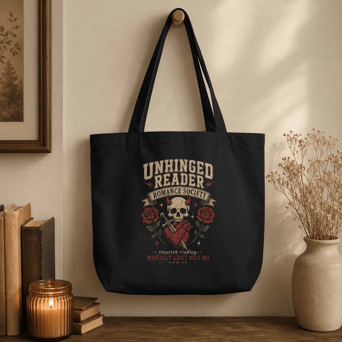 Unhinged Reader Romance Society Large Tote Bag - Tote Bag - TheSpinedLife