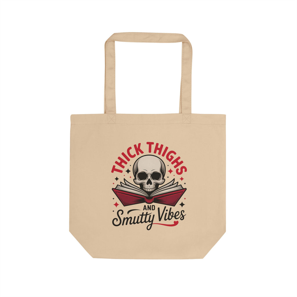 Thick Thighs & Smutty Vibes | Organic Canvas Book Tote - Tote Bag - TheSpinedLife