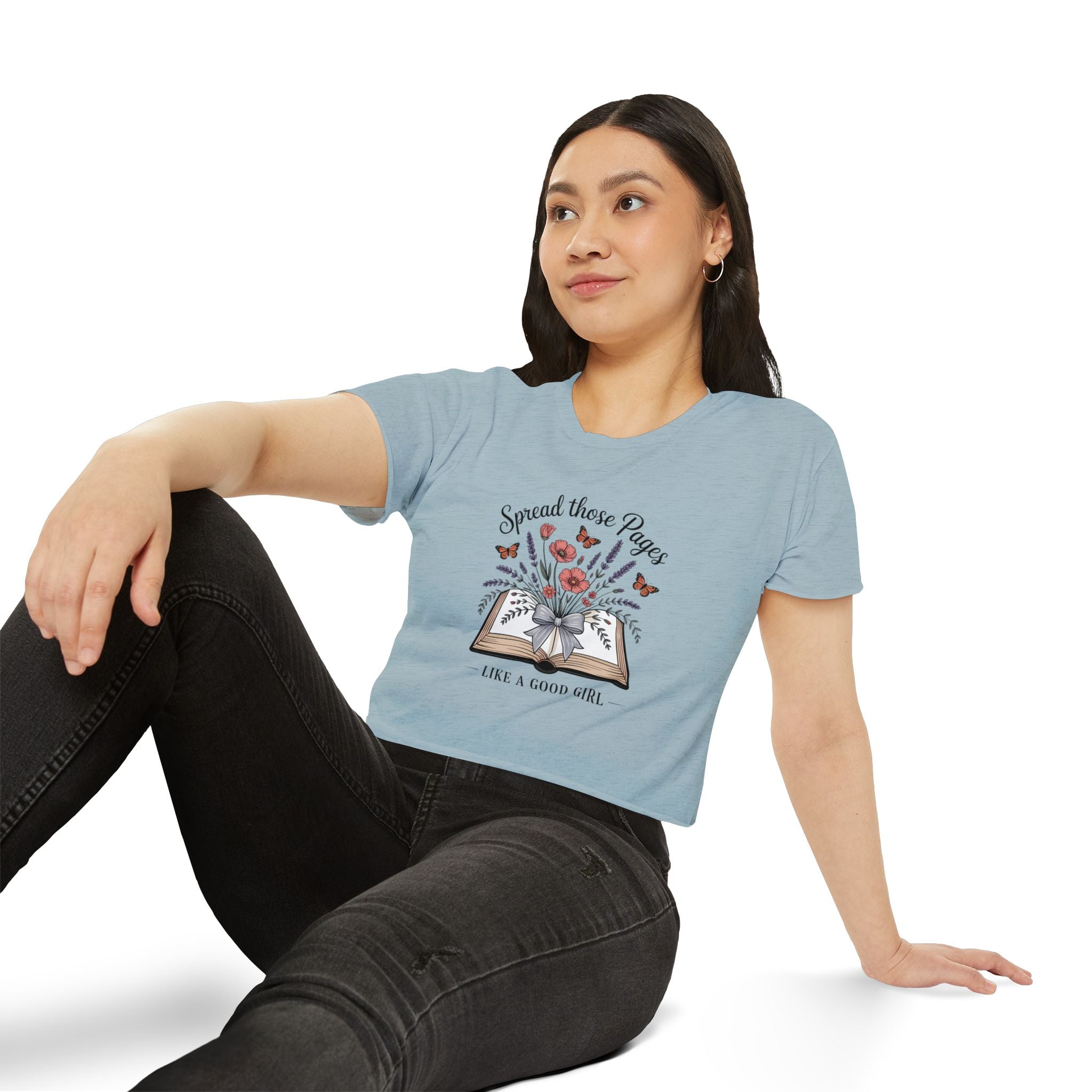 Spread Those Pages Like a Good Girl Bookish Crop Top - T-Shirt - TheSpinedLife