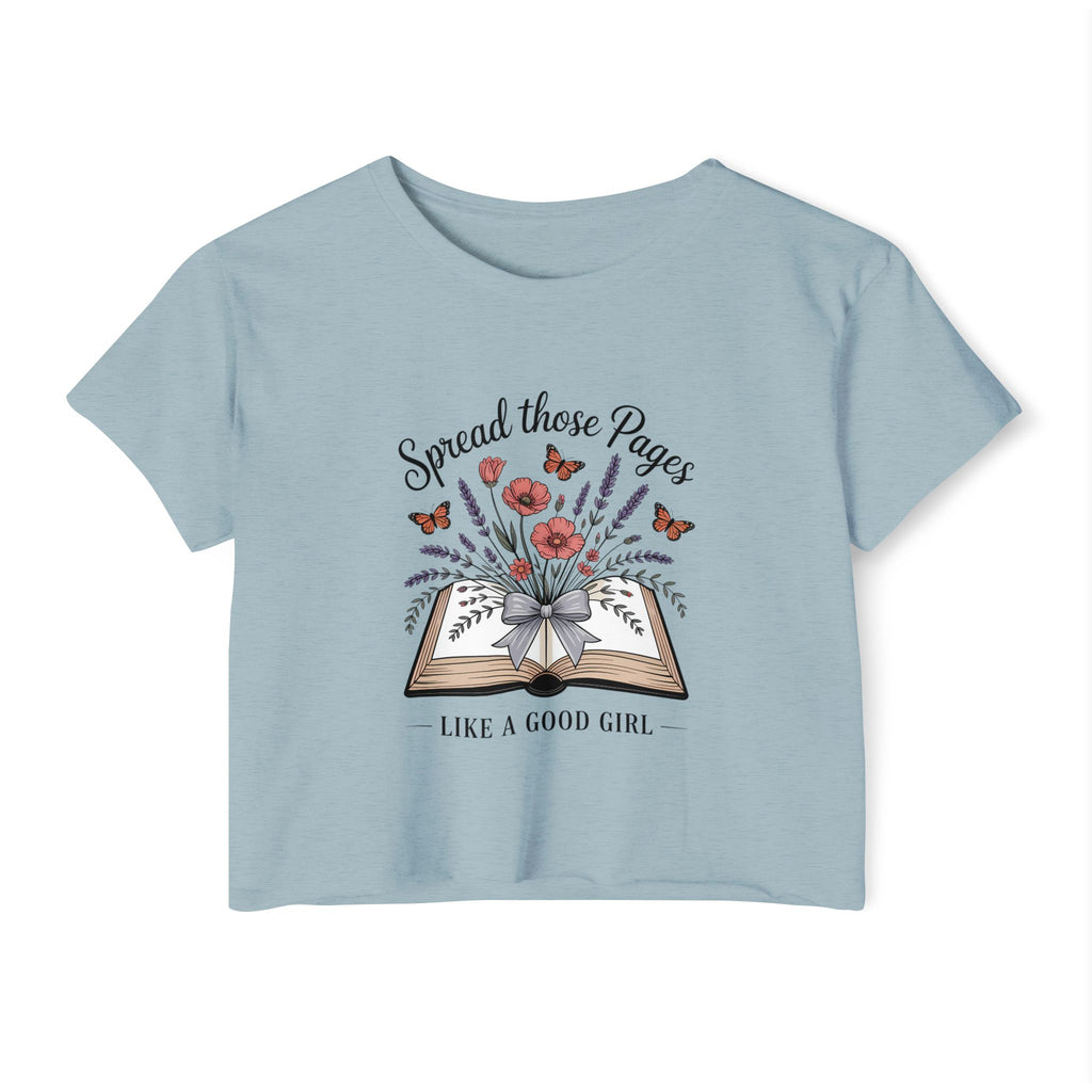 Spread Those Pages Like a Good Girl Bookish Crop Top - T-Shirt - TheSpinedLife