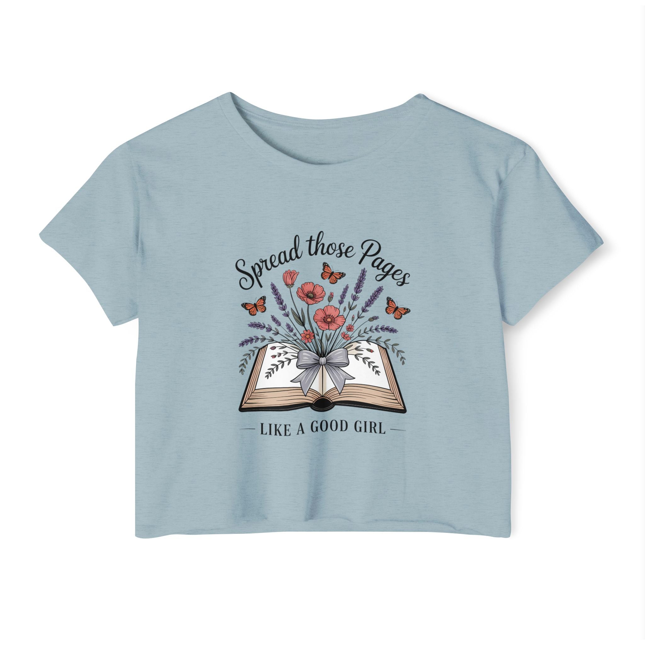Spread Those Pages Like a Good Girl Bookish Crop Top - T-Shirt - TheSpinedLife