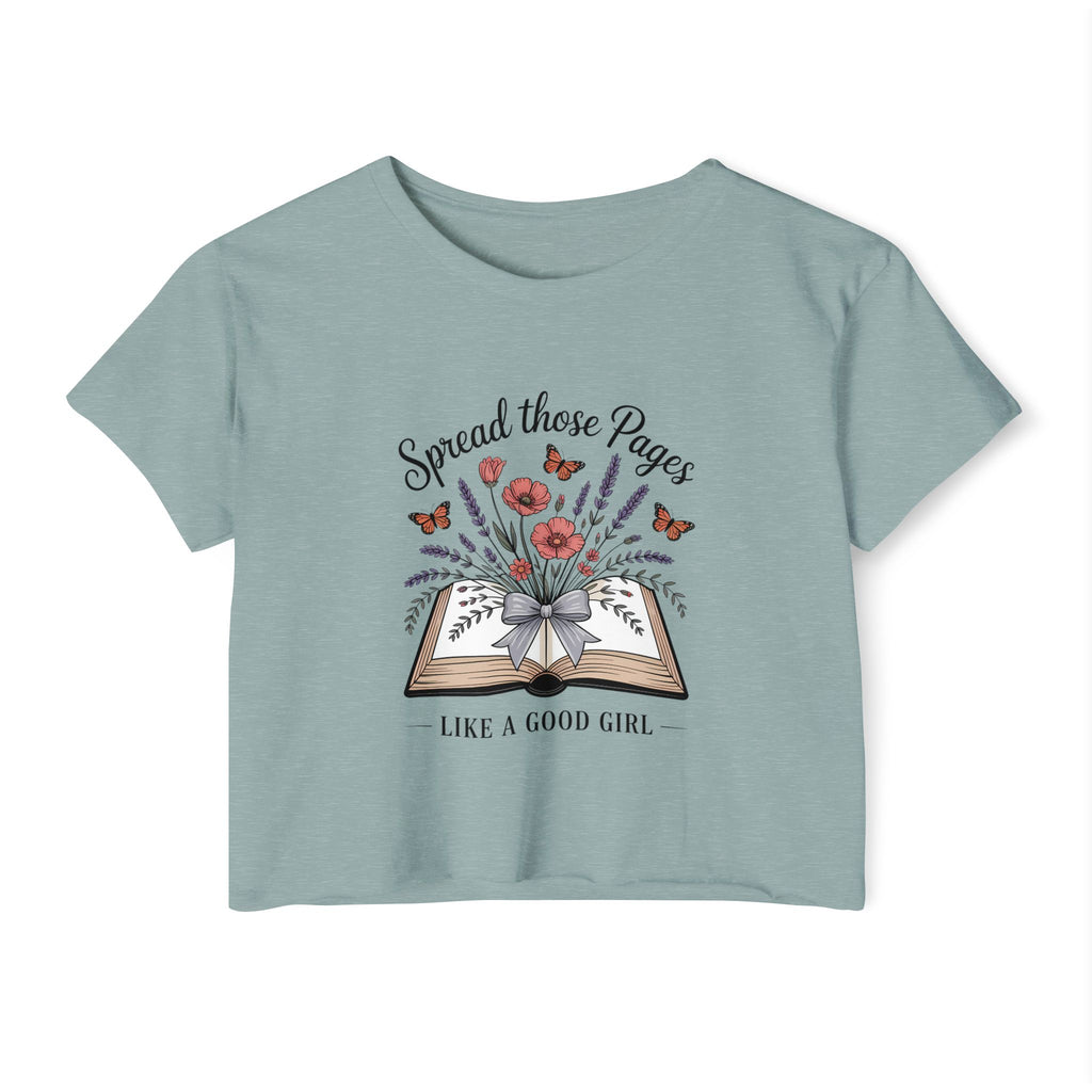 Spread Those Pages Like a Good Girl Bookish Crop Top - T-Shirt - TheSpinedLife