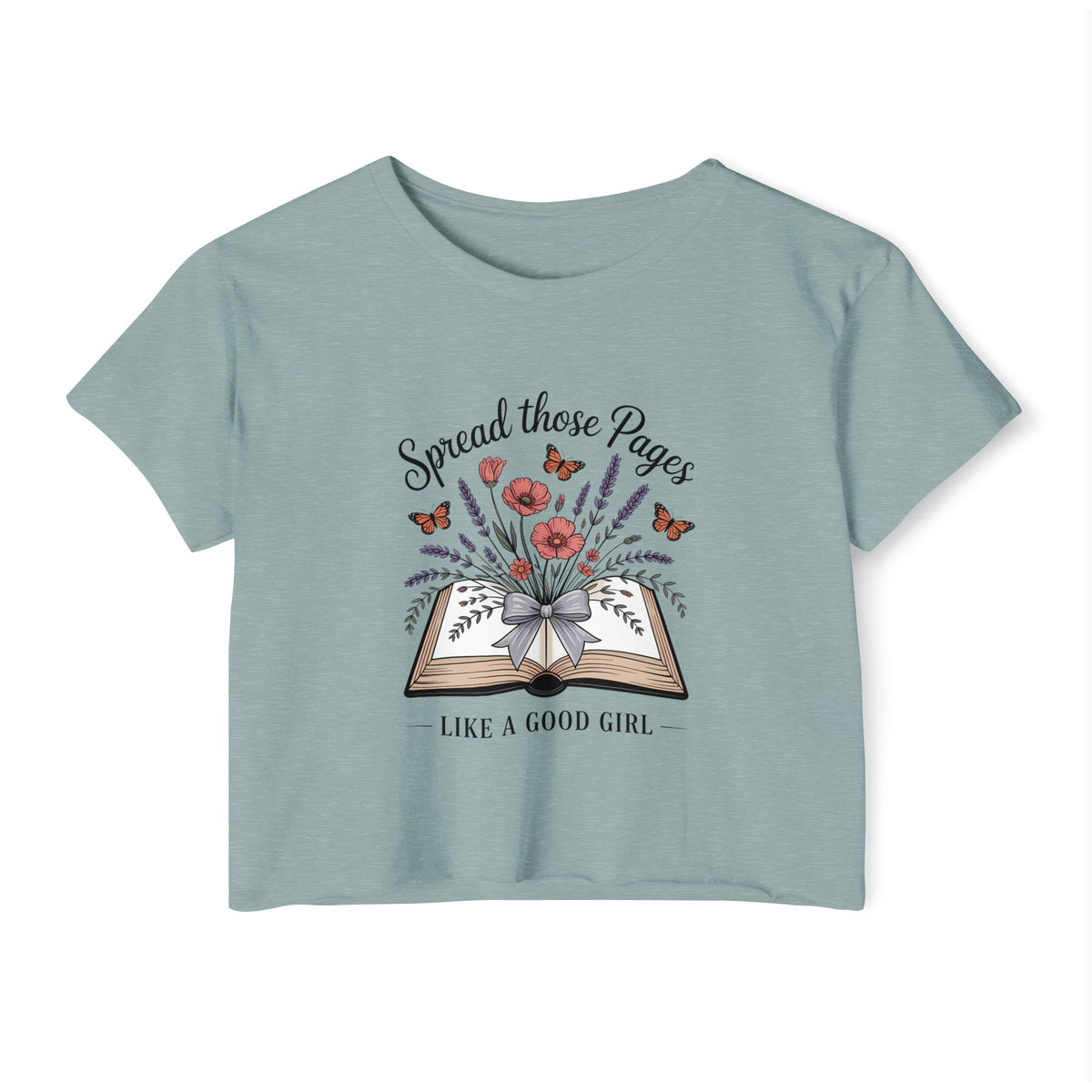 Spread Those Pages Like a Good Girl Bookish Crop Top - T-Shirt - TheSpinedLife