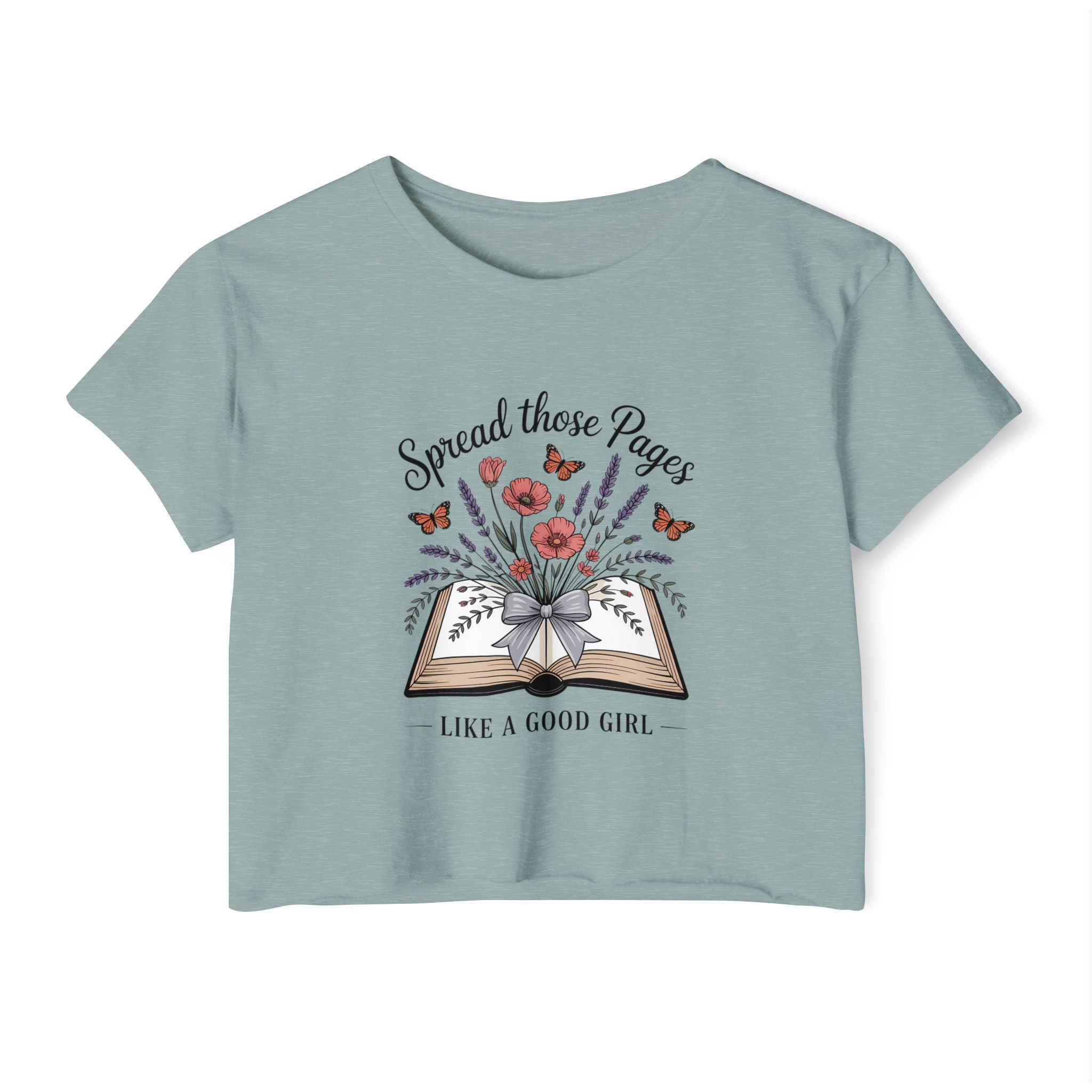 Spread Those Pages Like a Good Girl Bookish Crop Top - T-Shirt - TheSpinedLife