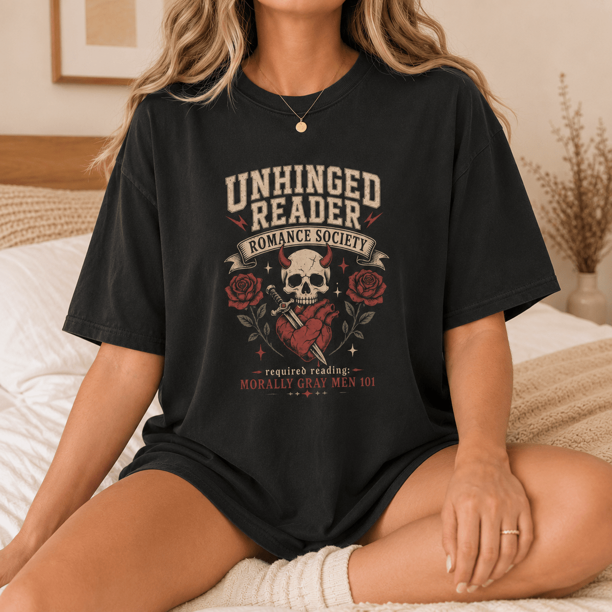 Unhinged Reader Romance Society Tee - T-SHIRT - TheSpinedLife
