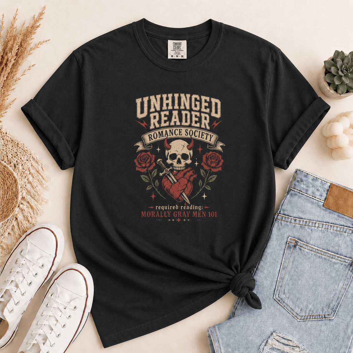 Unhinged Reader Romance Society Tee - T-SHIRT - TheSpinedLife