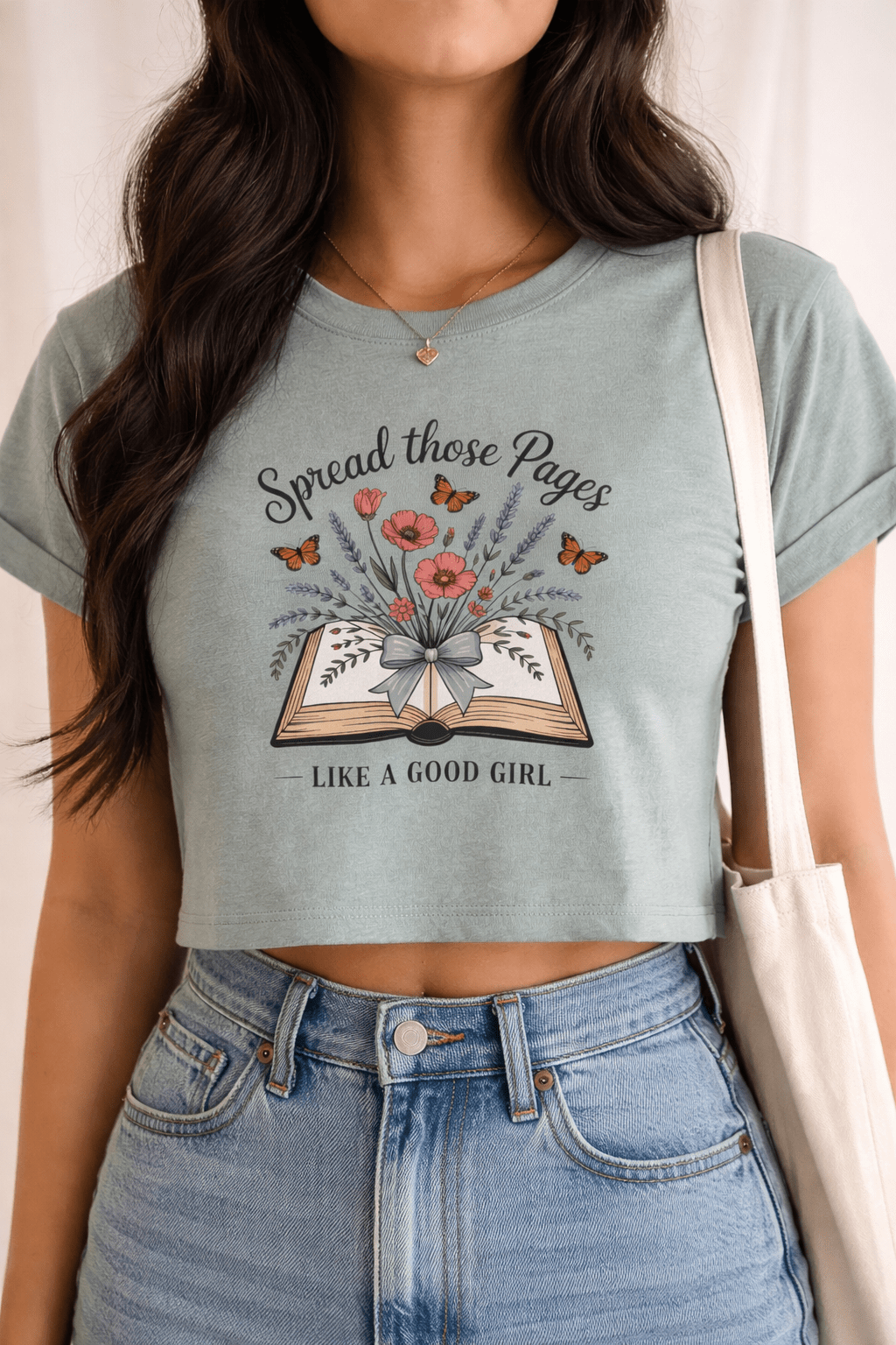 Spread Those Pages Like a Good Girl Bookish Crop Top - T-Shirt - TheSpinedLife