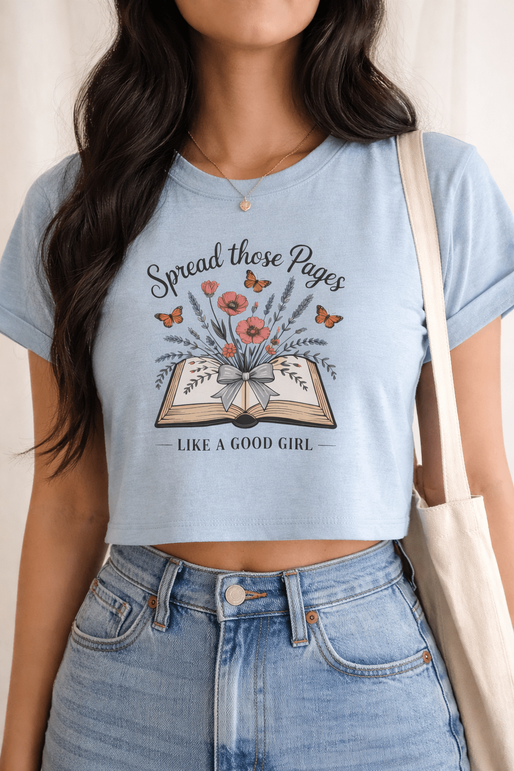 Spread Those Pages Like a Good Girl Bookish Crop Top - T-Shirt - TheSpinedLife
