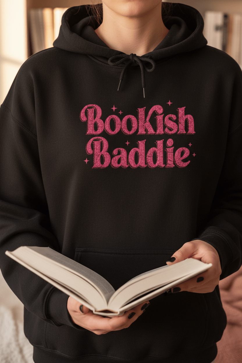 Bookish Baddie Embroidered Hoodie - Hoodie - TheSpinedLife