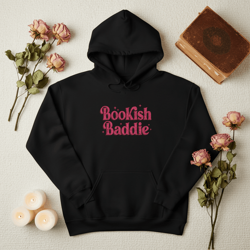 Bookish Baddie Embroidered Hoodie - Hoodie - TheSpinedLife