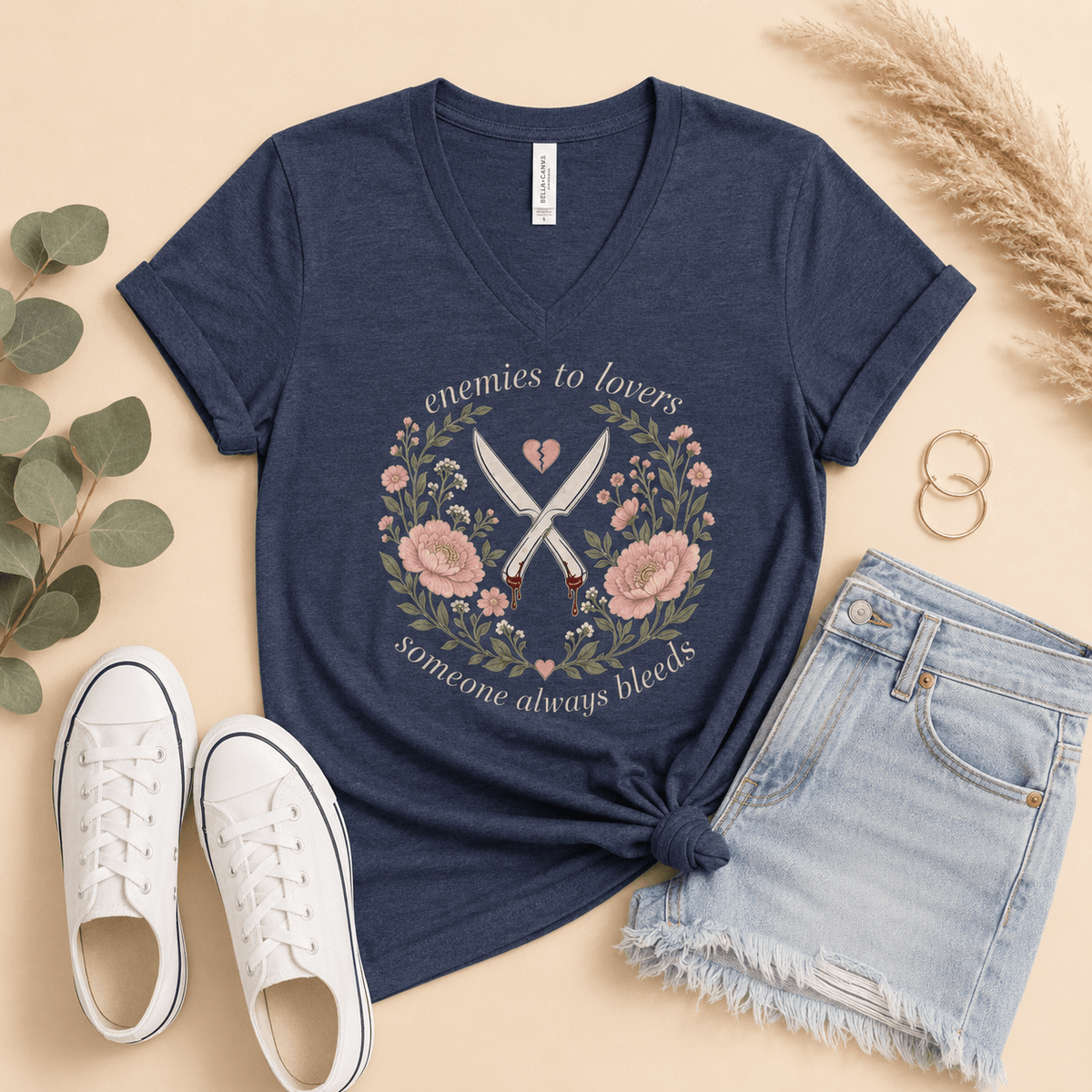 Enemies to Lovers V-Neck - T-SHIRT - TheSpinedLife