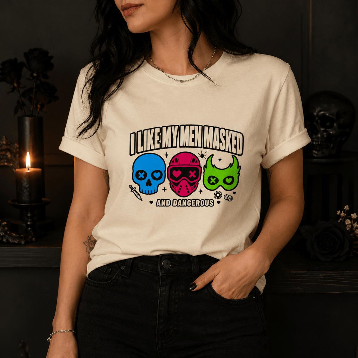 Masked Men Graphic Tee - T - SHIRT - TheSpinedLife