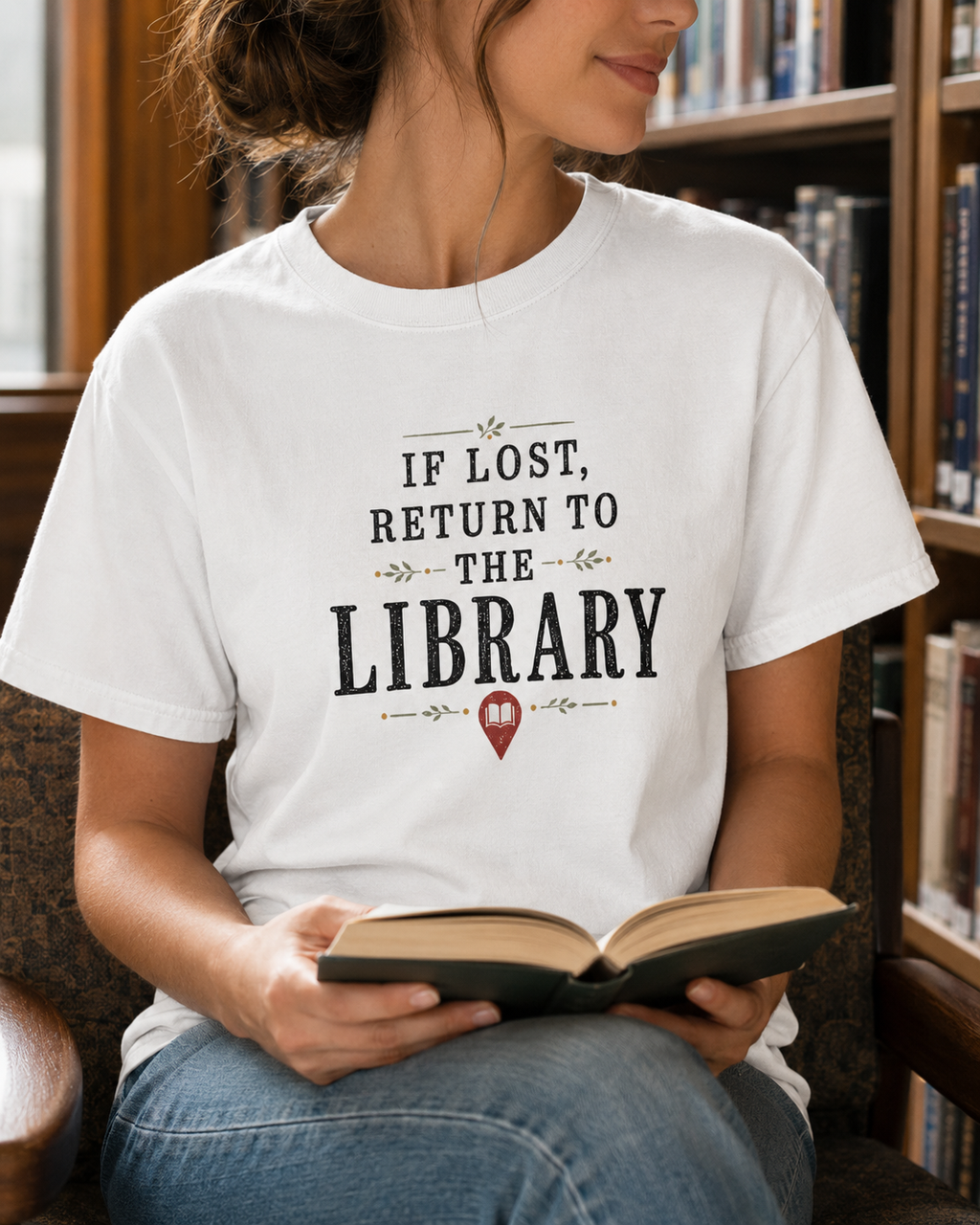 If Lost, Return to the Library Graphic Tee