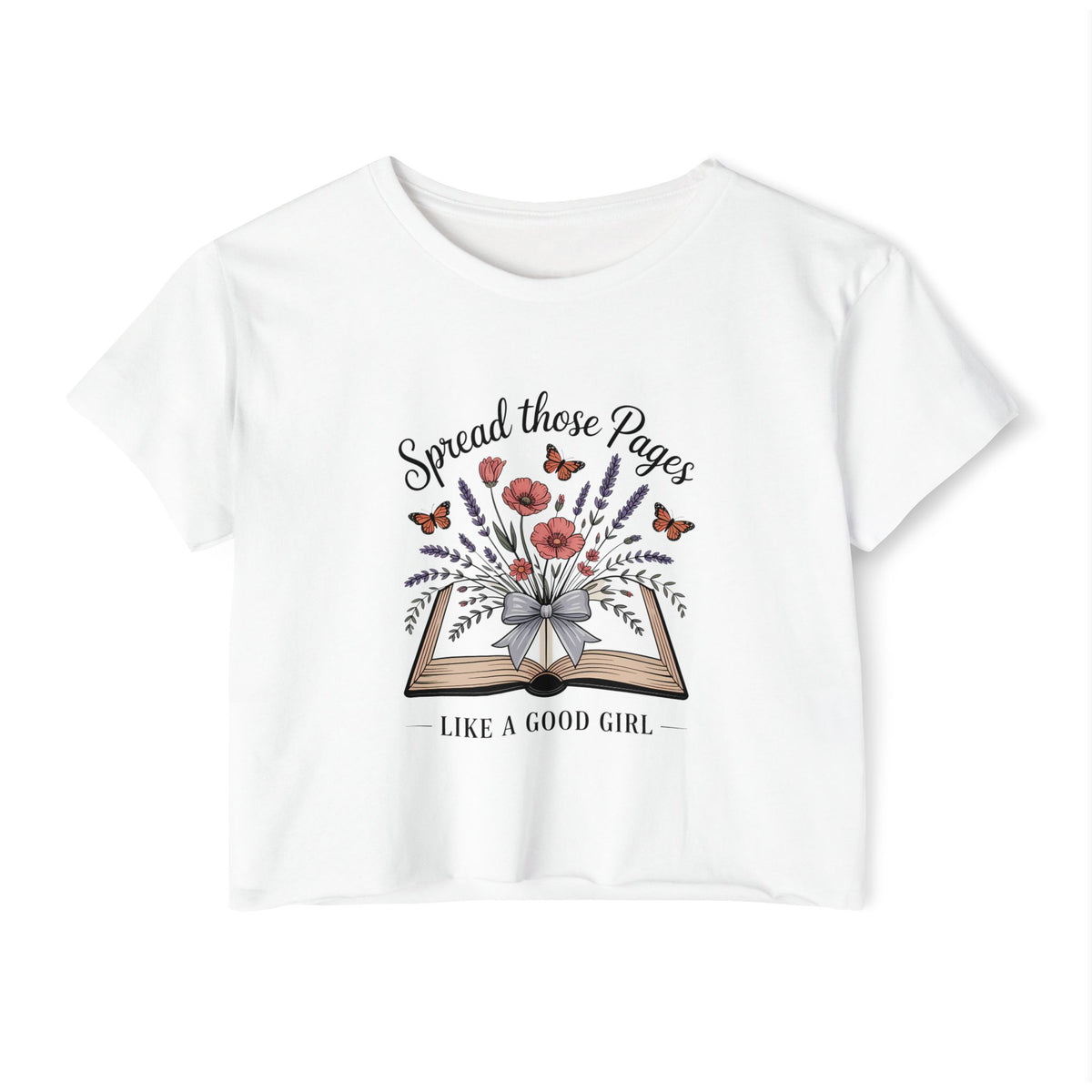 Spread Those Pages Like a Good Girl Bookish Crop Top - T-Shirt - TheSpinedLife