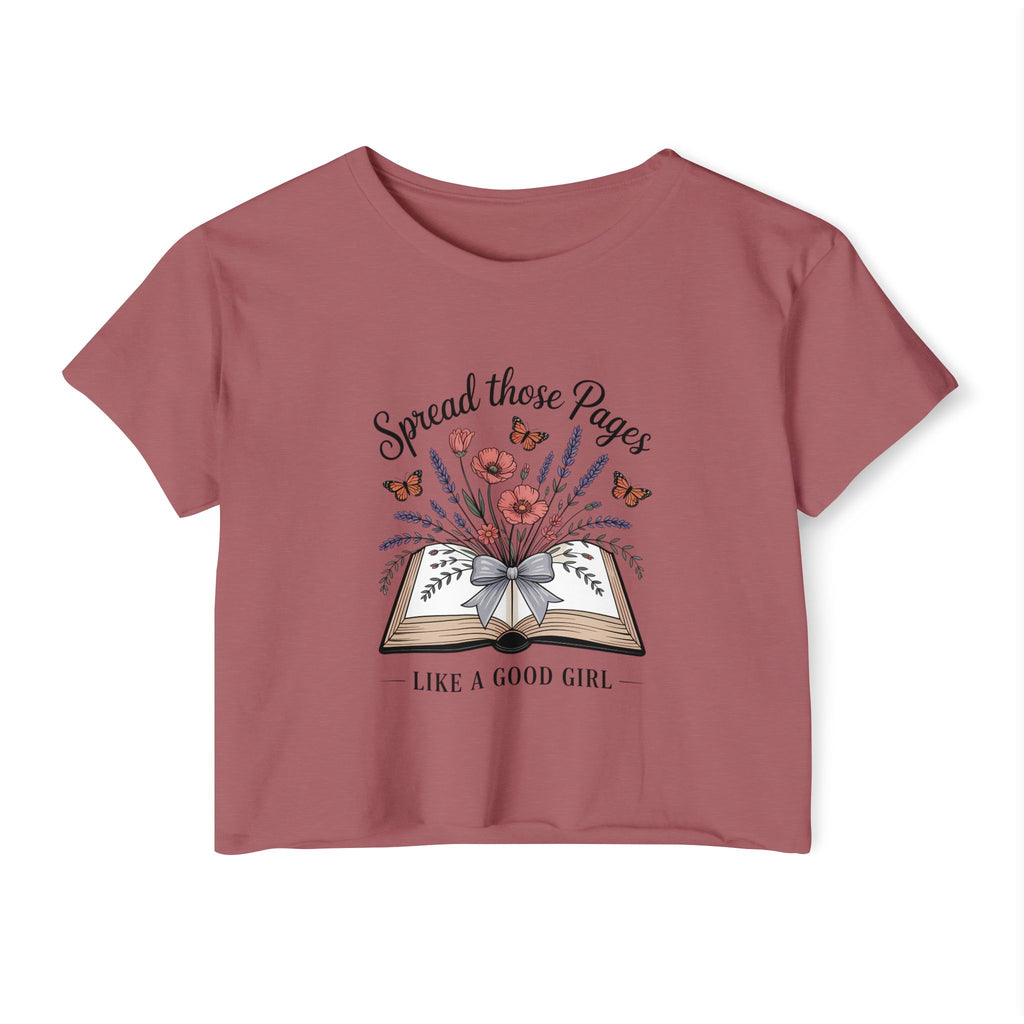 Spread Those Pages Like a Good Girl Bookish Crop Top - T-Shirt - TheSpinedLife