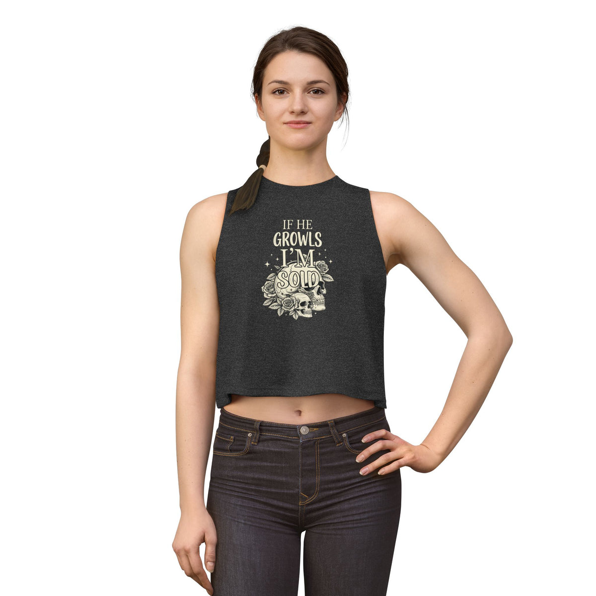 If He Growls I'm Sold Crop Tank Top - Tank Top - TheSpinedLife