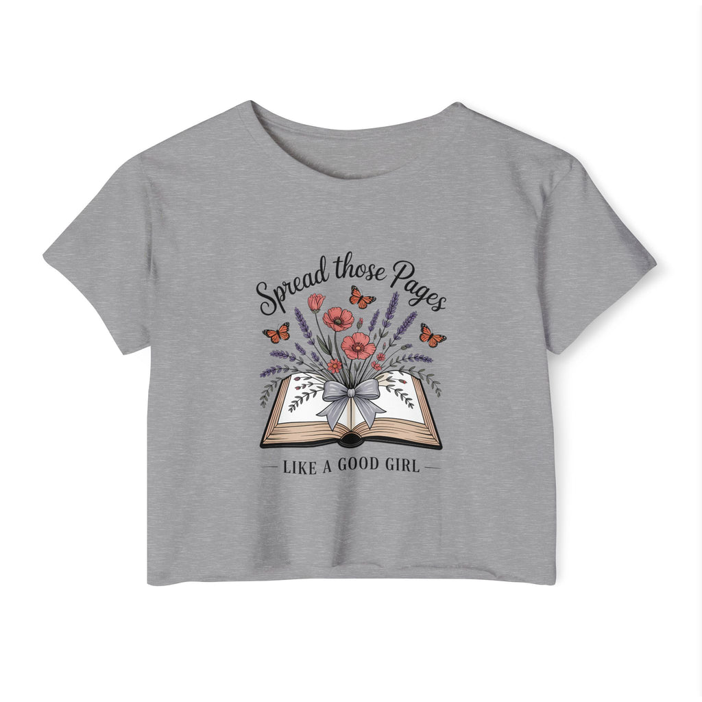 Spread Those Pages Like a Good Girl Bookish Crop Top - T-Shirt - TheSpinedLife