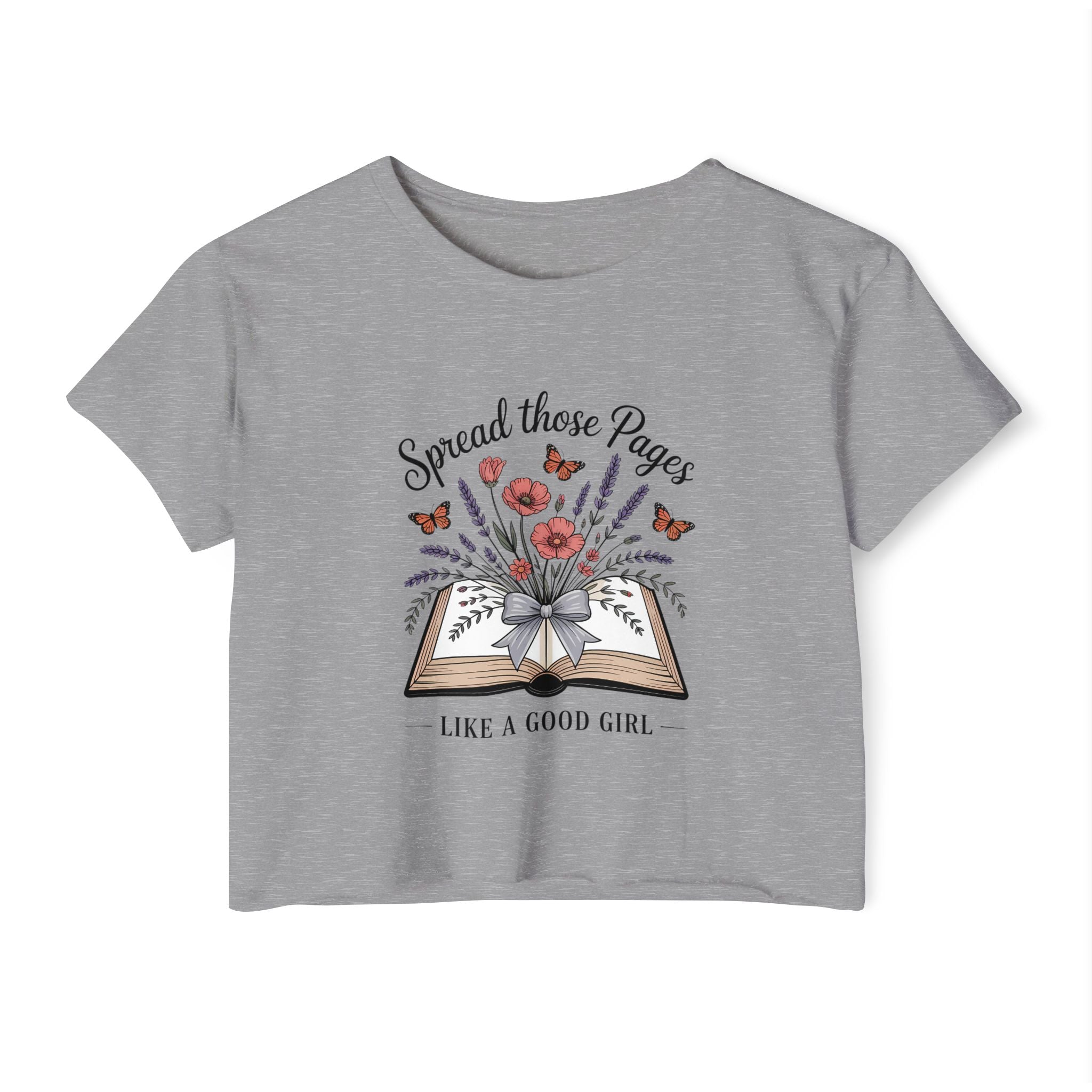 Spread Those Pages Like a Good Girl Bookish Crop Top - T-Shirt - TheSpinedLife