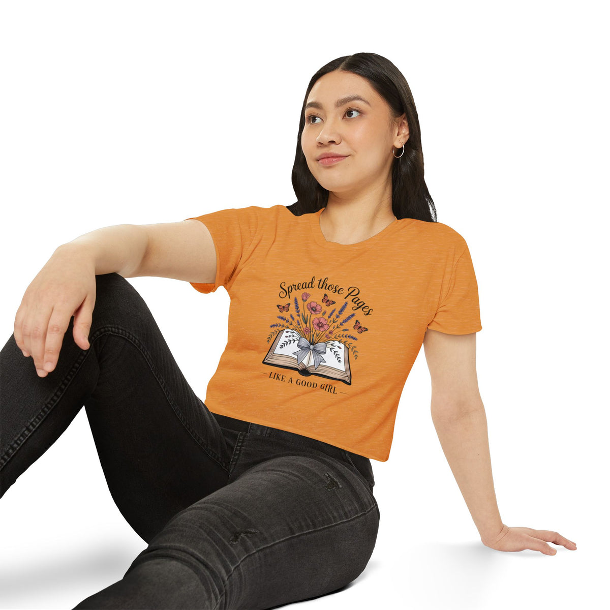 Spread Those Pages Like a Good Girl Bookish Crop Top - T-Shirt - TheSpinedLife