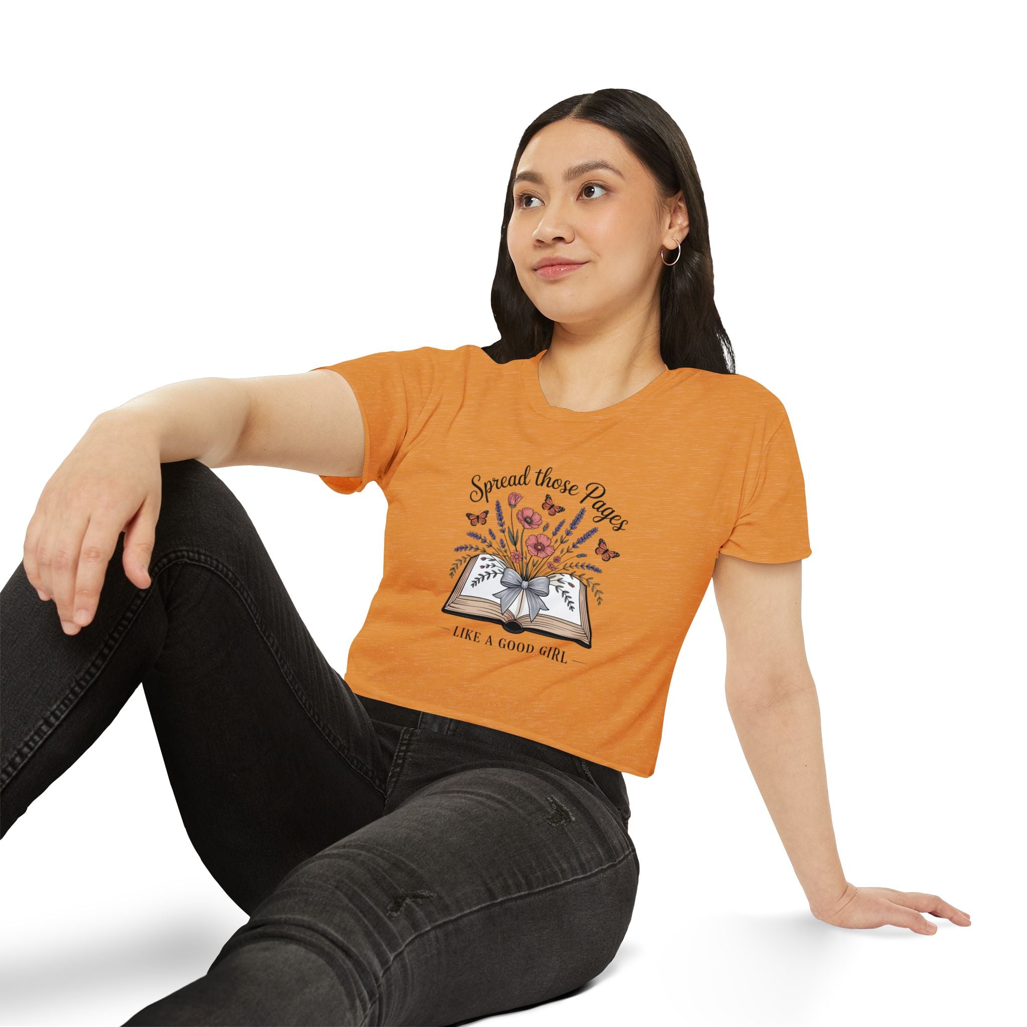 Spread Those Pages Like a Good Girl Bookish Crop Top - T-Shirt - TheSpinedLife