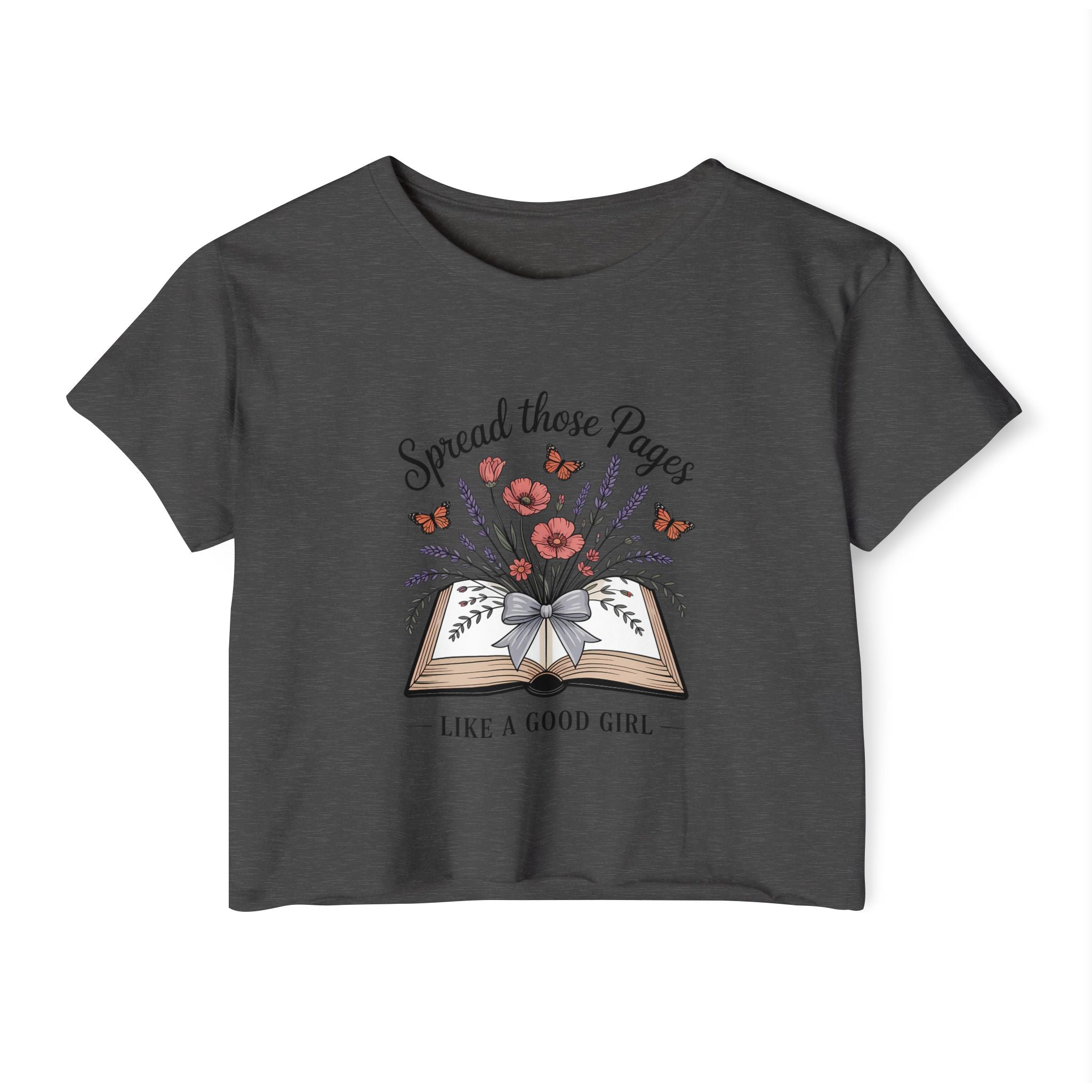 Spread Those Pages Like a Good Girl Bookish Crop Top - T-Shirt - TheSpinedLife