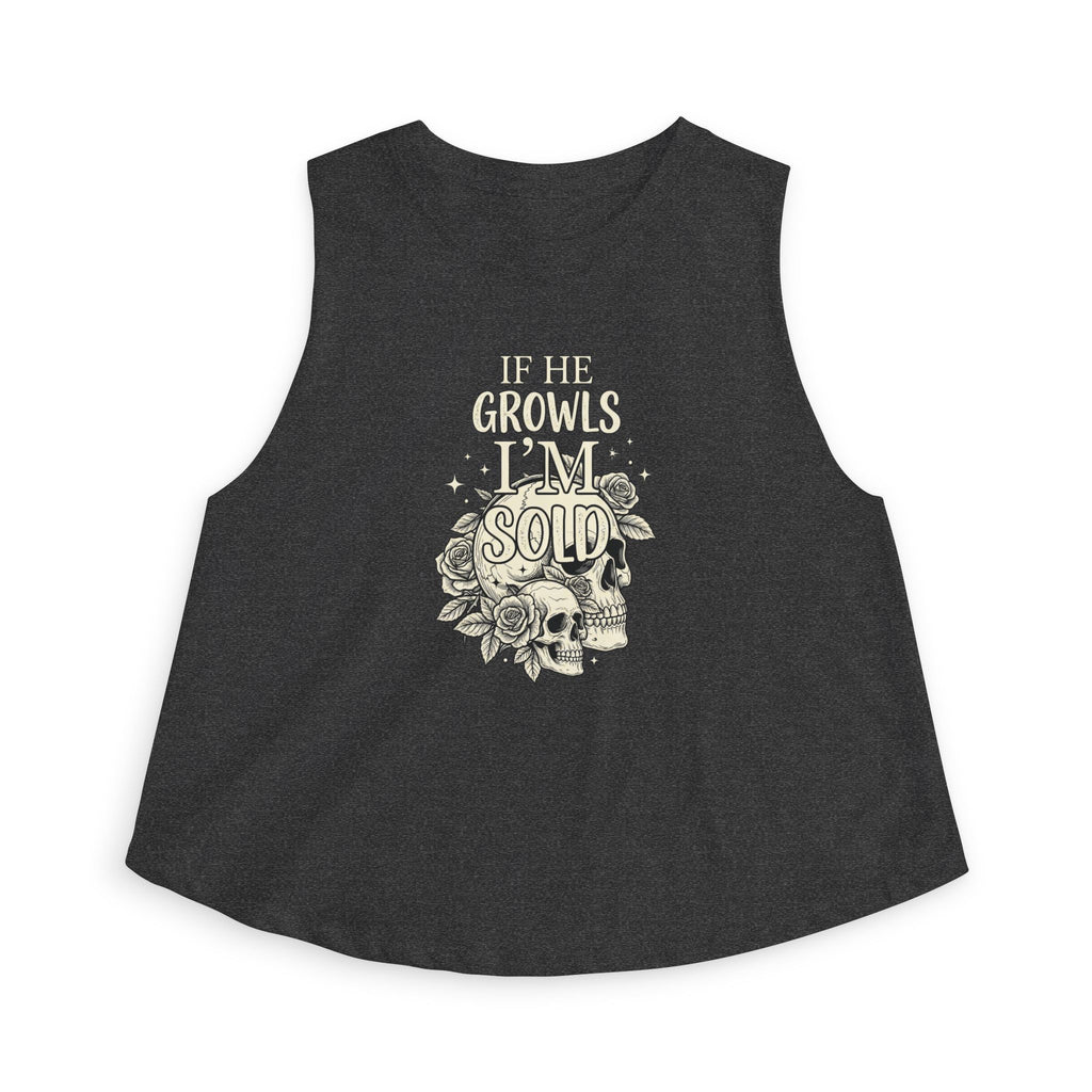 If He Growls I'm Sold Crop Tank Top - Tank Top - TheSpinedLife