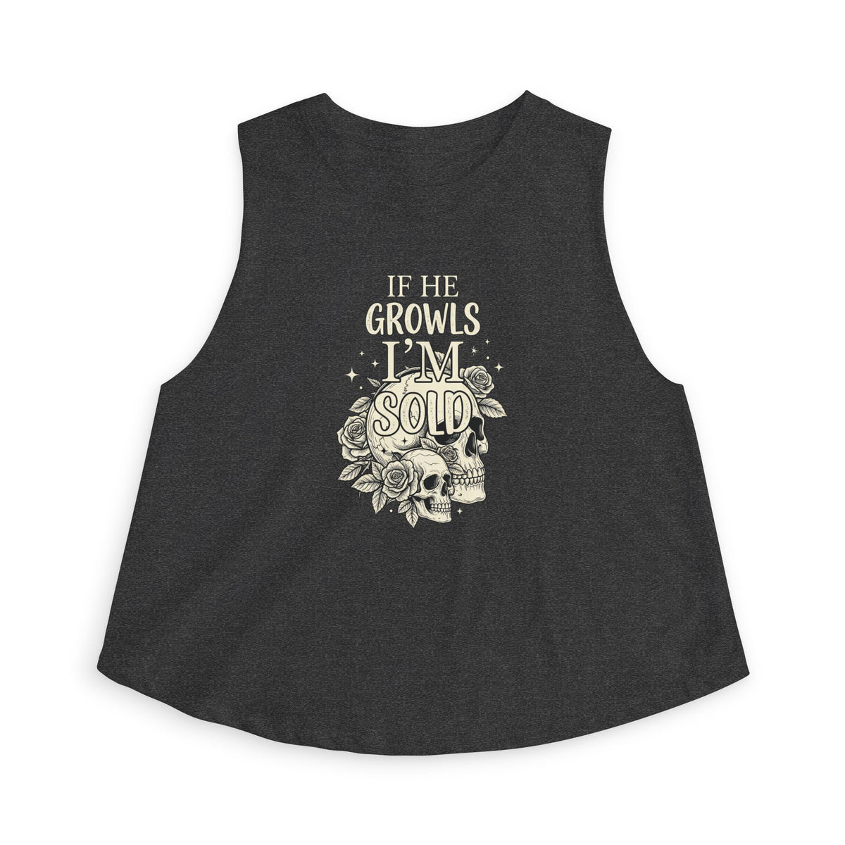 If He Growls I'm Sold Crop Tank Top - Tank Top - TheSpinedLife