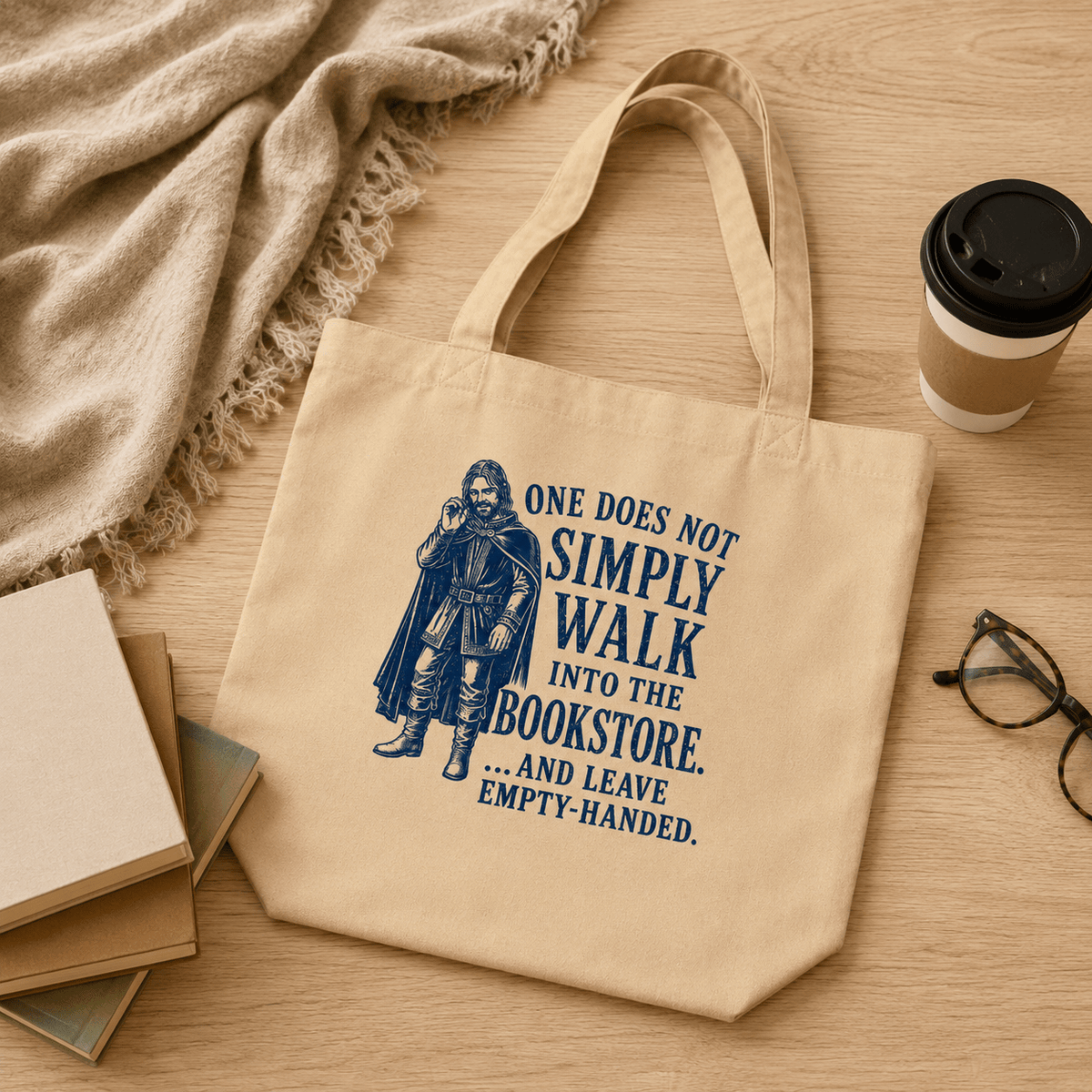 One Does Not Simply Walk Into the Bookstore Large Tote Bag - Tote Bag - TheSpinedLife