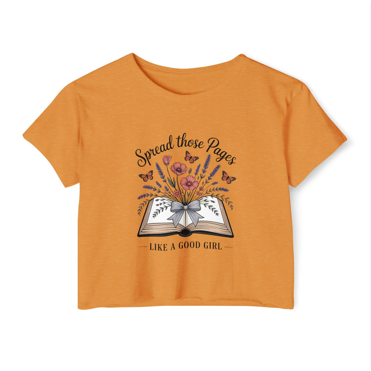 Spread Those Pages Like a Good Girl Bookish Crop Top - T-Shirt - TheSpinedLife