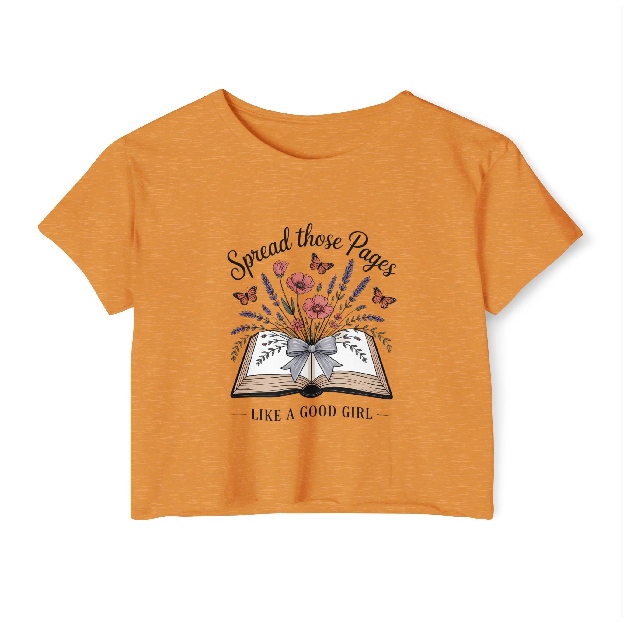Spread Those Pages Like a Good Girl Bookish Crop Top - T-Shirt - TheSpinedLife