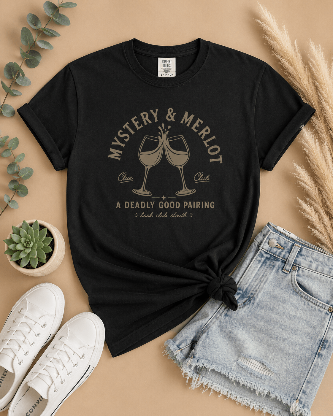 Mystery & Merlot Graphic Tee - T-SHIRT - TheSpinedLife