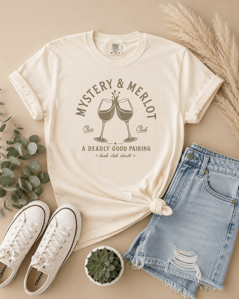 Mystery & Merlot Graphic Tee - T-SHIRT - TheSpinedLife
