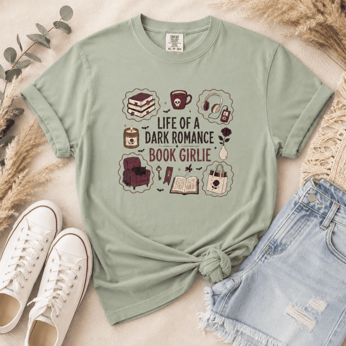 Life of a Dark Romance Book Girlie Tee - T-SHIRT - TheSpinedLife