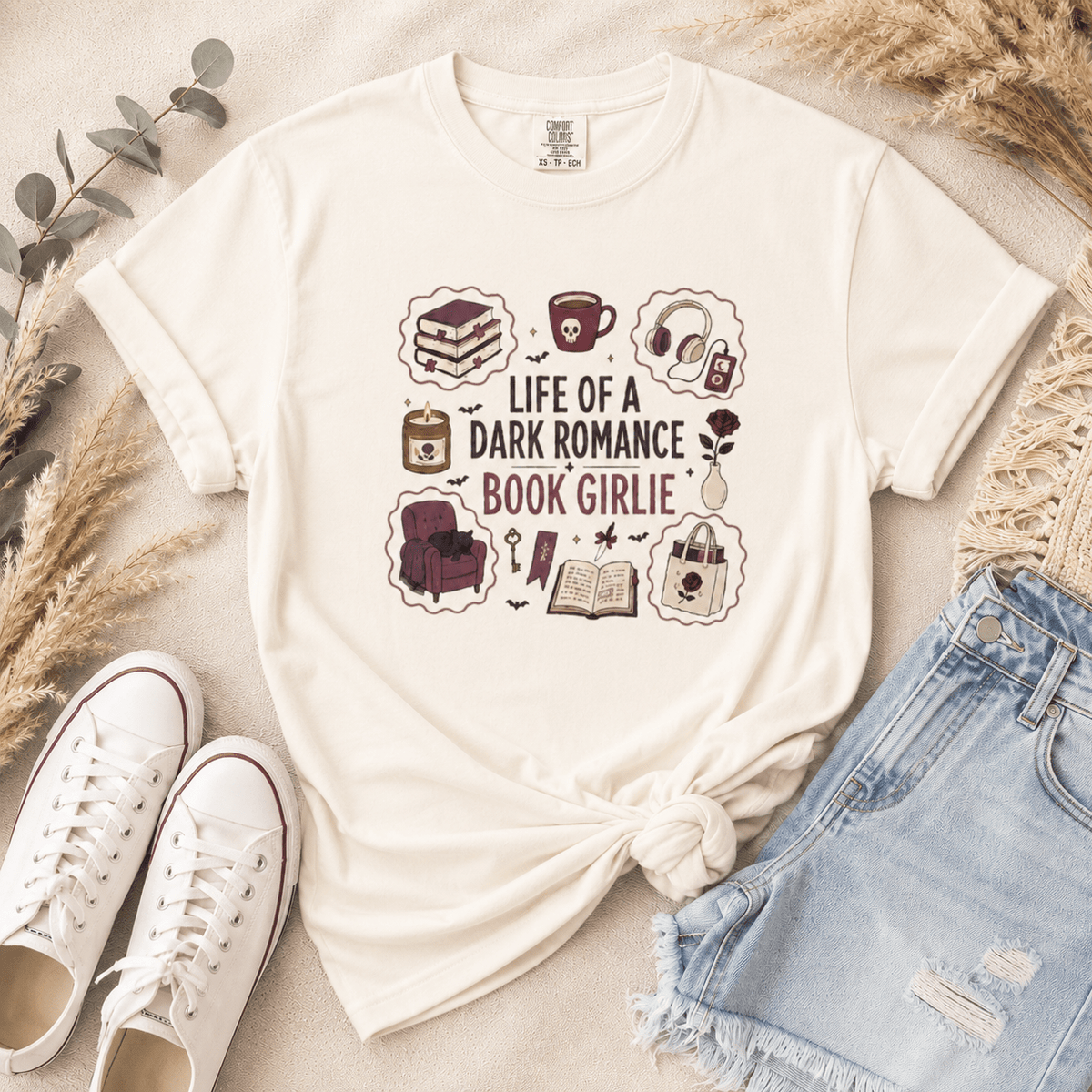 Life of a Dark Romance Book Girlie Tee - T-SHIRT - TheSpinedLife