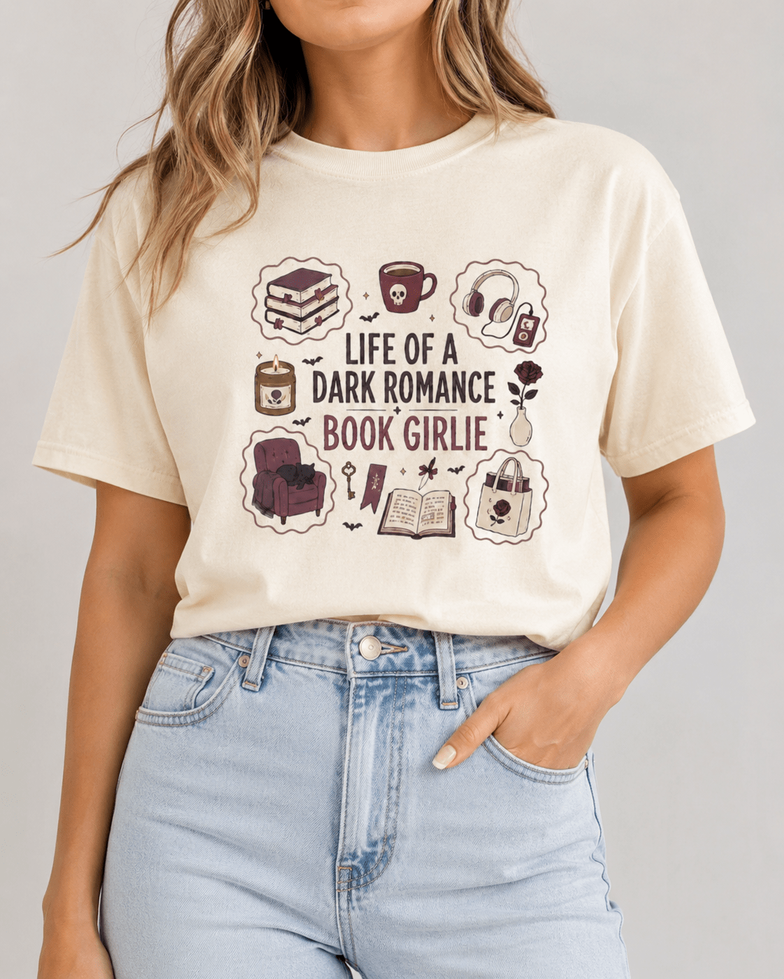 Life of a Dark Romance Book Girlie Tee - T-SHIRT - TheSpinedLife