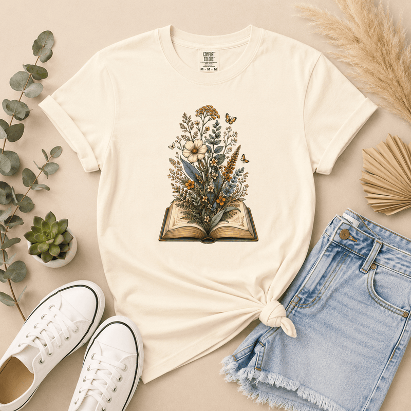 Pages & Petals Tee - T-SHIRT - TheSpinedLife
