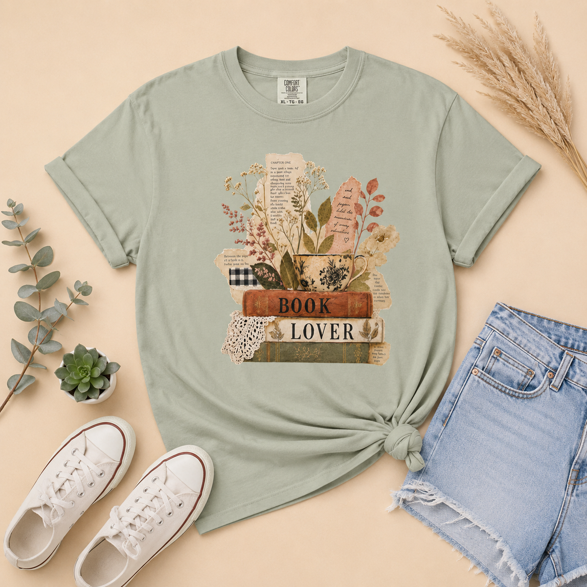 The Book Lover Botanical Tee