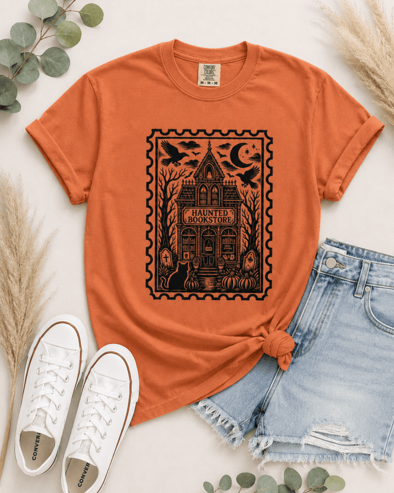 Haunted Bookstore Tee - T-SHIRT - TheSpinedLife