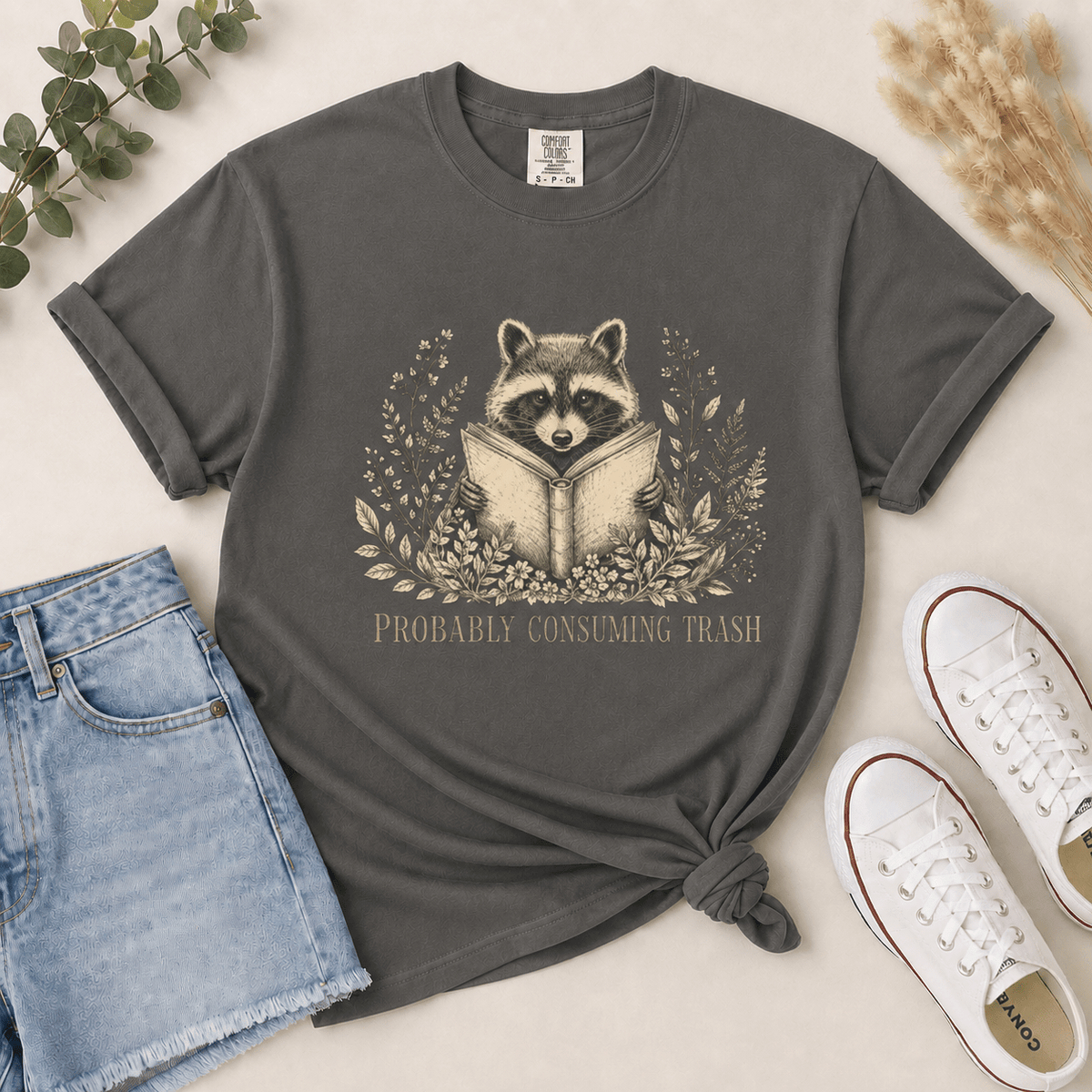 Probably Consuming Trash Raccoon Graphic Tee - T-SHIRT - TheSpinedLife