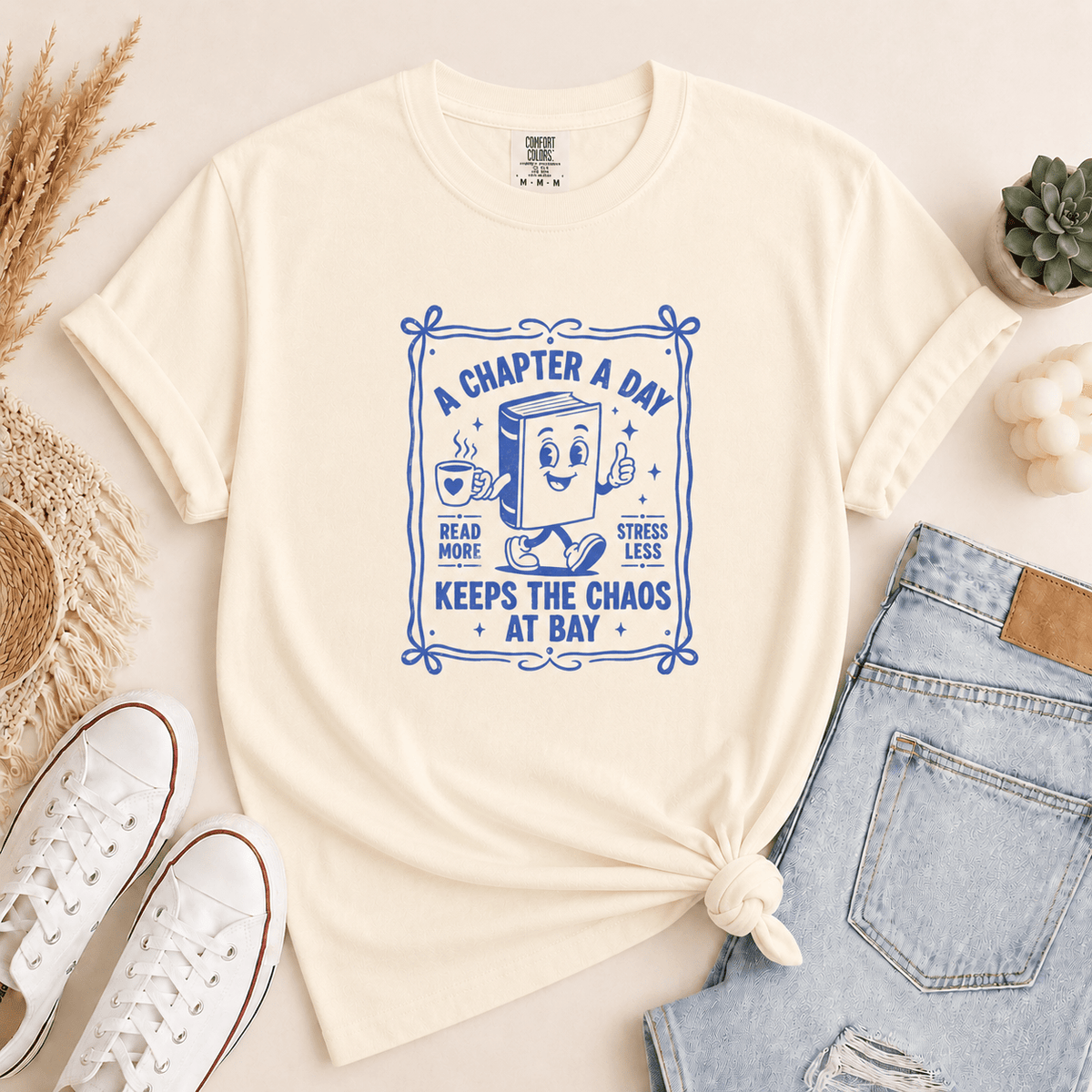 A Chapter a Day Keeps the Chaos at Bay Tee - T-SHIRT - TheSpinedLife