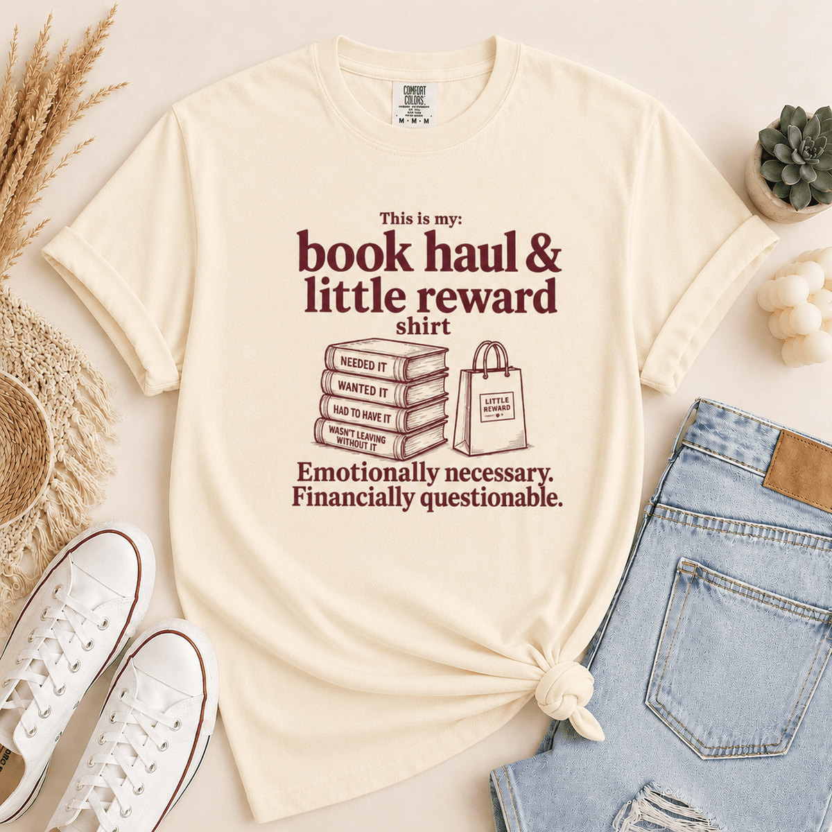 Book Haul & Little Reward Tee - T-SHIRT - TheSpinedLife