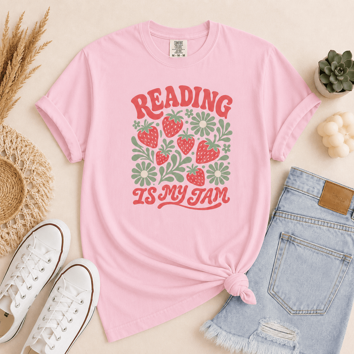 Reading Is My Jam Graphic Tee - T-SHIRT - TheSpinedLife
