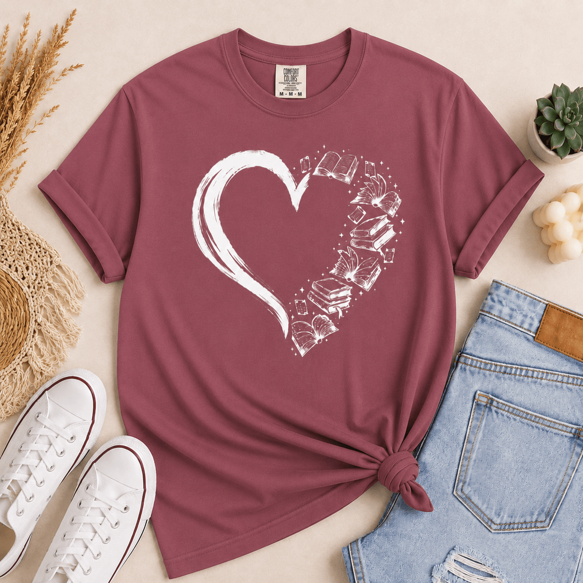 My Heart Is Made of Books Tee - T-SHIRT - TheSpinedLife