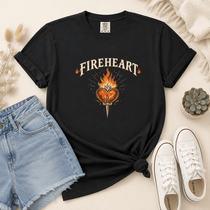 Fireheart Bookish Graphic Tee - T-SHIRT - TheSpinedLife