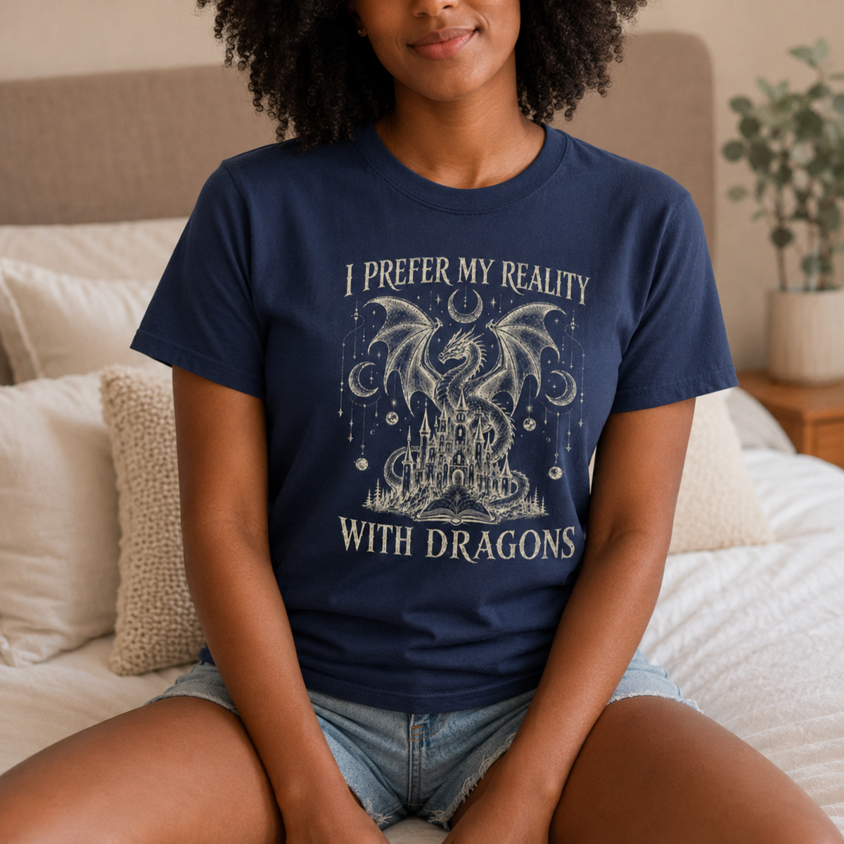 I Prefer My Reality With Dragons Tee