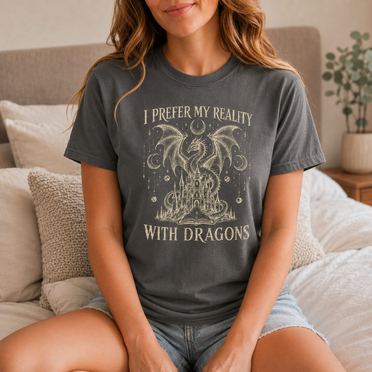 I Prefer My Reality With Dragons Tee