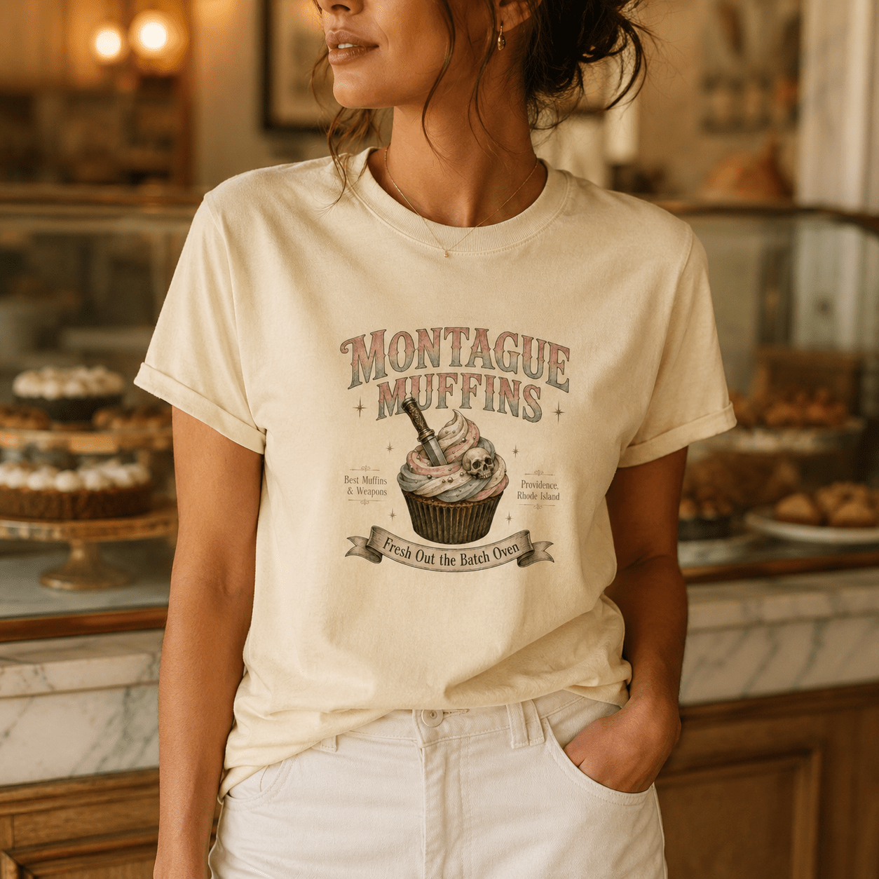 Montague Muffins Leather & Lark Tee - T - SHIRT - TheSpinedLife