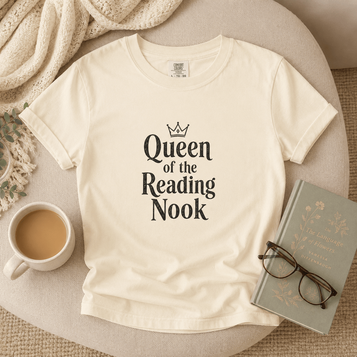 Queen of the Reading Nook Graphic Tee - T - SHIRT - TheSpinedLife