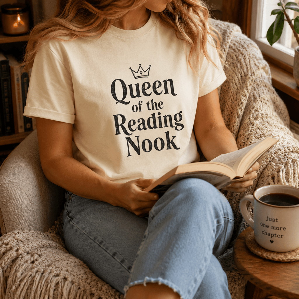 Queen of the Reading Nook Graphic Tee - T - SHIRT - TheSpinedLife