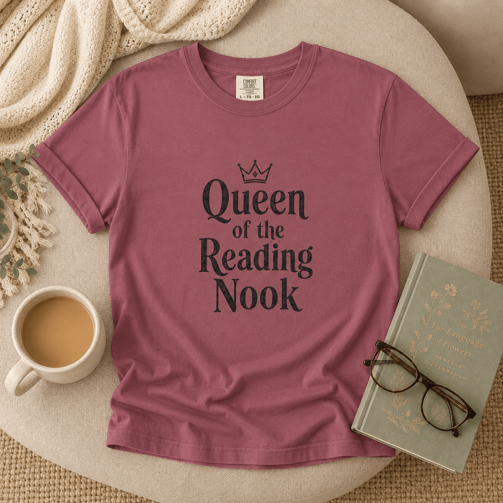 Queen of the Reading Nook Graphic Tee - T - SHIRT - TheSpinedLife